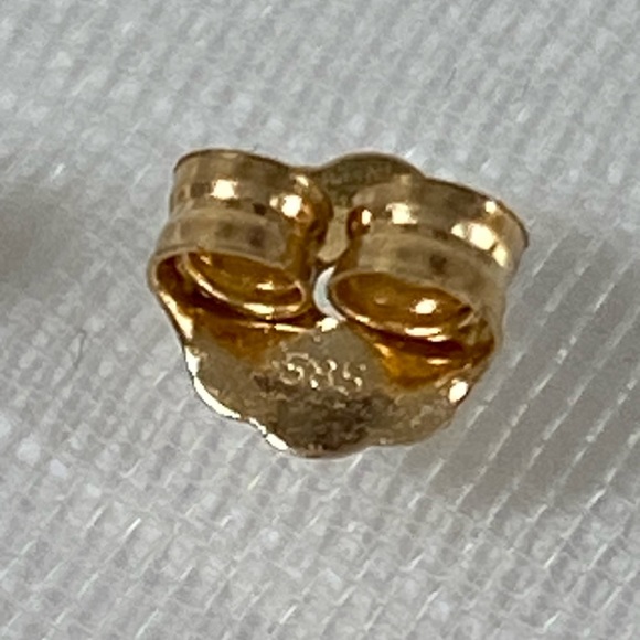 14K YELLOW GOLD beaded dangle earrings VINTAGE REAL GOLD - Picture 7 of 11